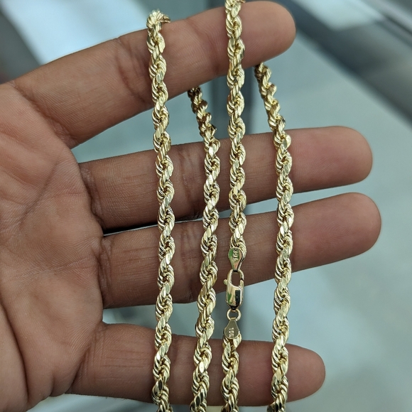 10kt Real Gold Rope Chain 4.8mm 22 inches - Picture 4 of 9
